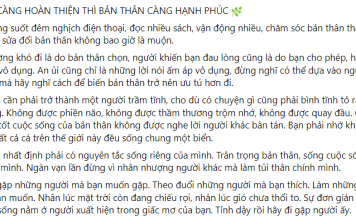 Bạn Càng Hoàn Thiện Thì Bản Thân Càng Hạnh Phúc
